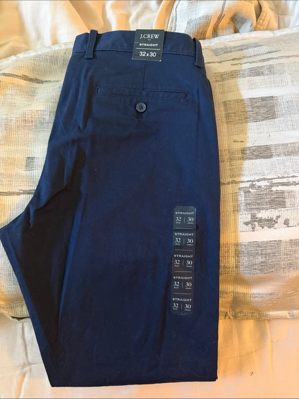 J. Crew Navy Straight-Fit Flex Chinos NWT